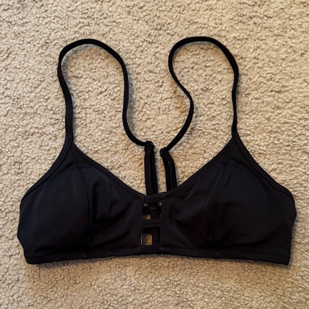PINK Victoria's Secret Black Strappy Bikini Top